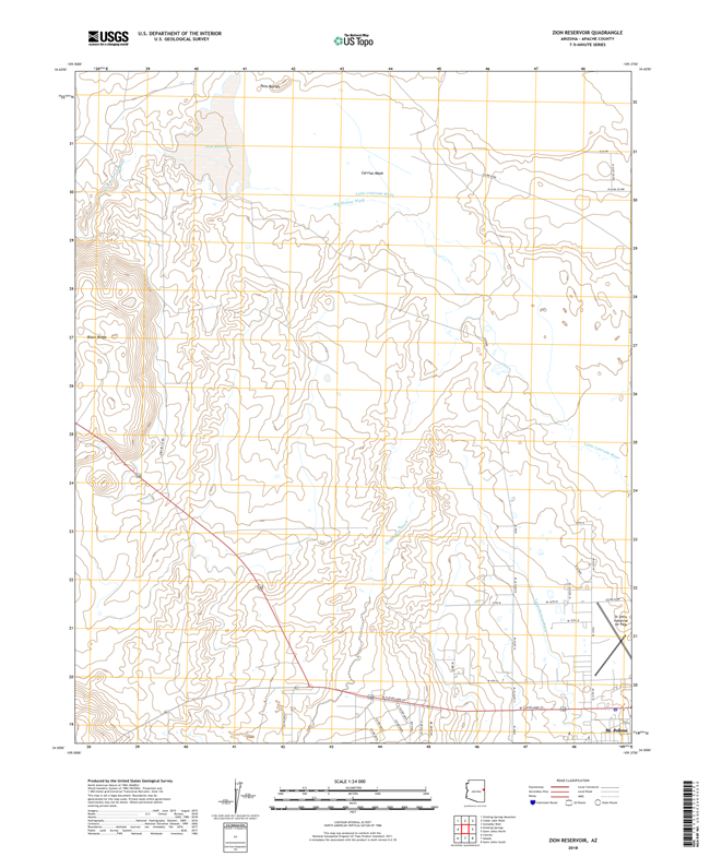 Zion Reservoir Arizona - 24k Topo Map