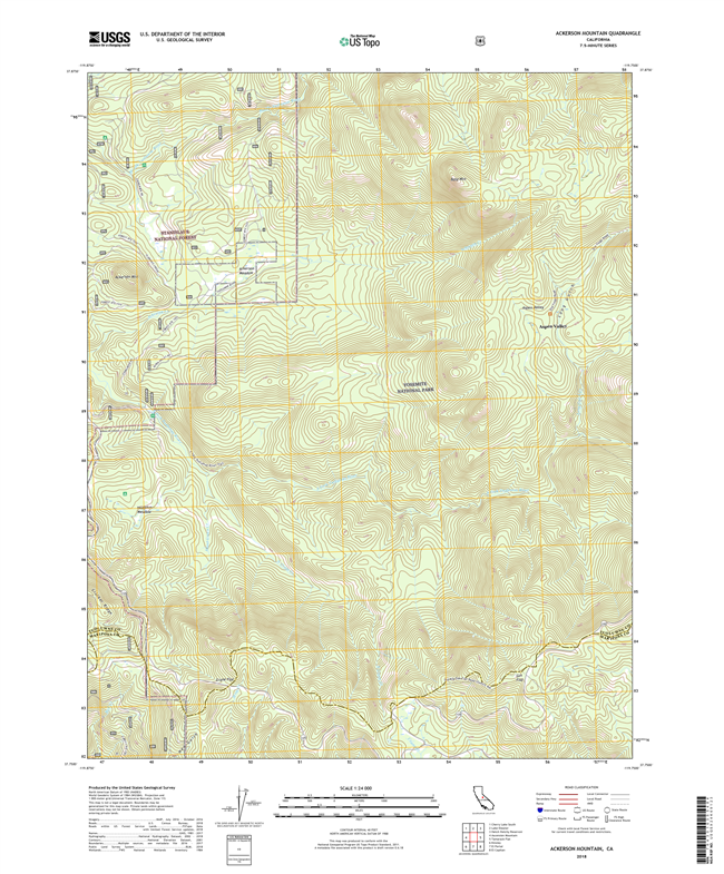 Ackerson Mountain California - 24k Topo Map