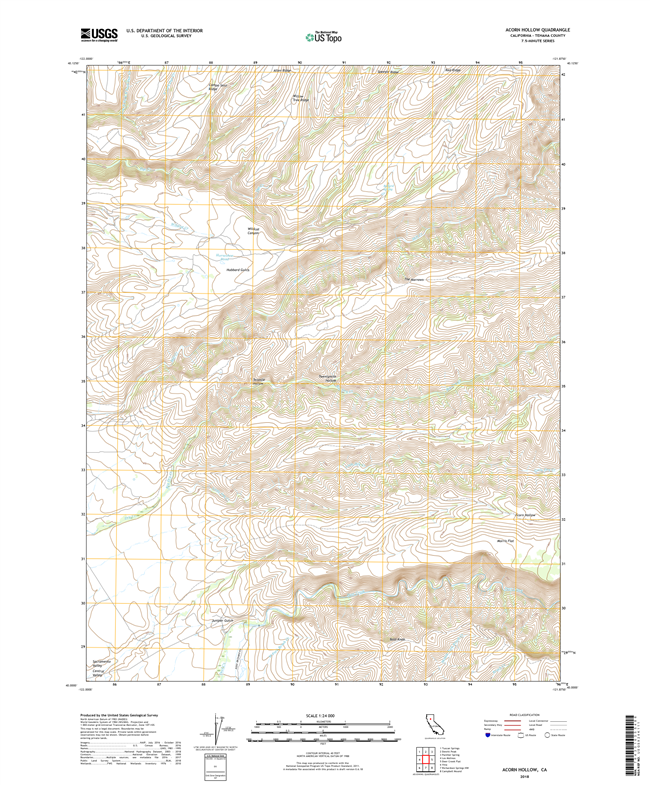 Acorn Hollow California - 24k Topo Map