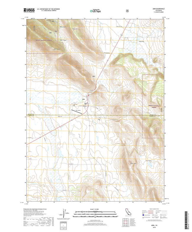 Adin California - 24k Topo Map