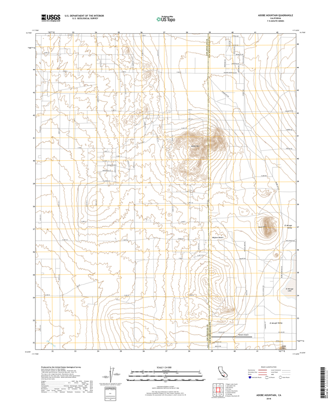 Adobe Mountain California - 24k Topo Map