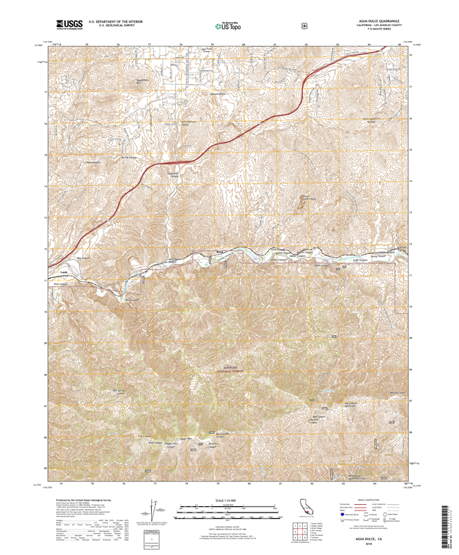 Agua Dulce California - 24k Topo Map