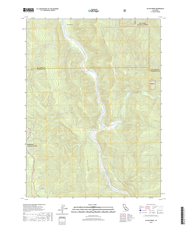 Ah Pah Ridge California - 24k Topo Map