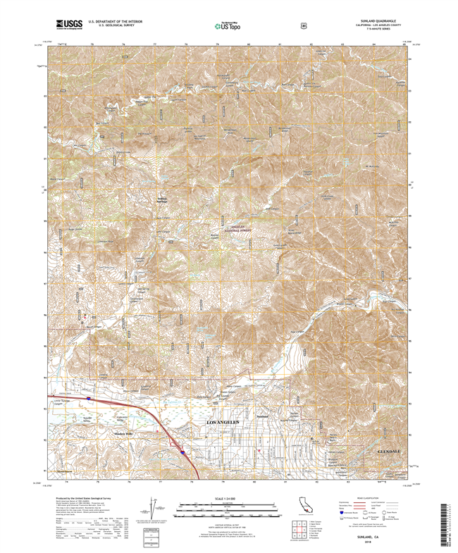 Sunland California - 24k Topo Map
