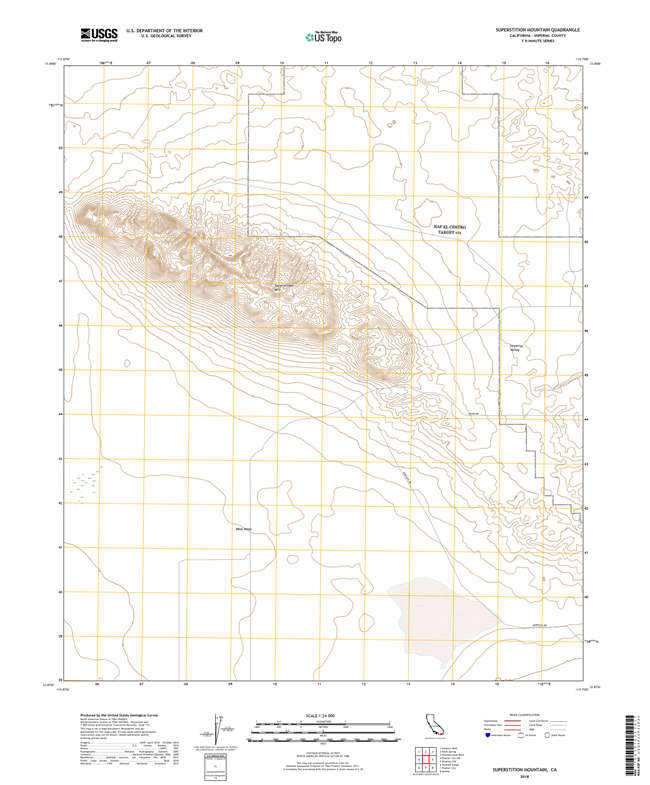 Superstition Mountain California - 24k Topo Map