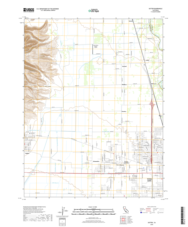 Sutter California - 24k Topo Map
