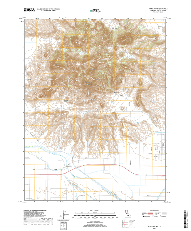 Sutter Buttes California - 24k Topo Map