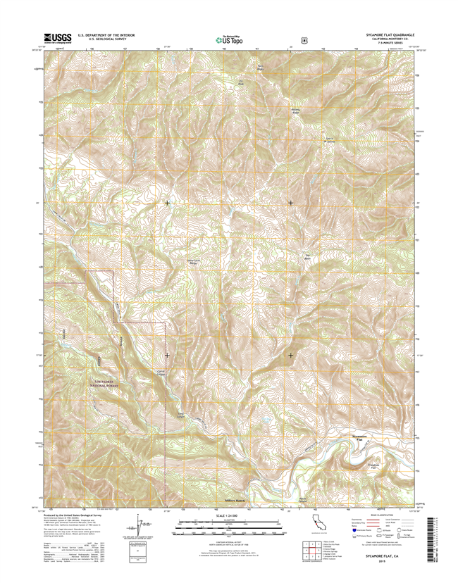 Sycamore Flat California - 24k Topo Map