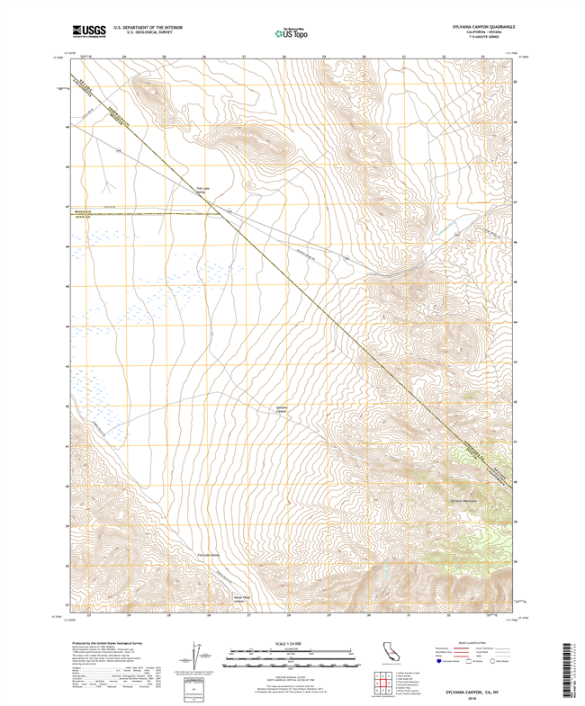 Sylvania Canyon California - Nevada - 24k Topo Map
