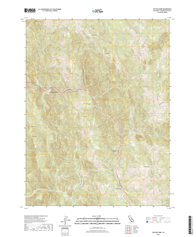 Tan Oak Park California - 24k Topo Map