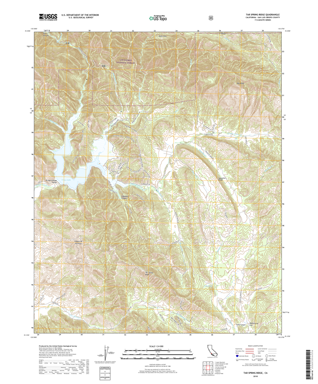Tar Spring Ridge California - 24k Topo Map