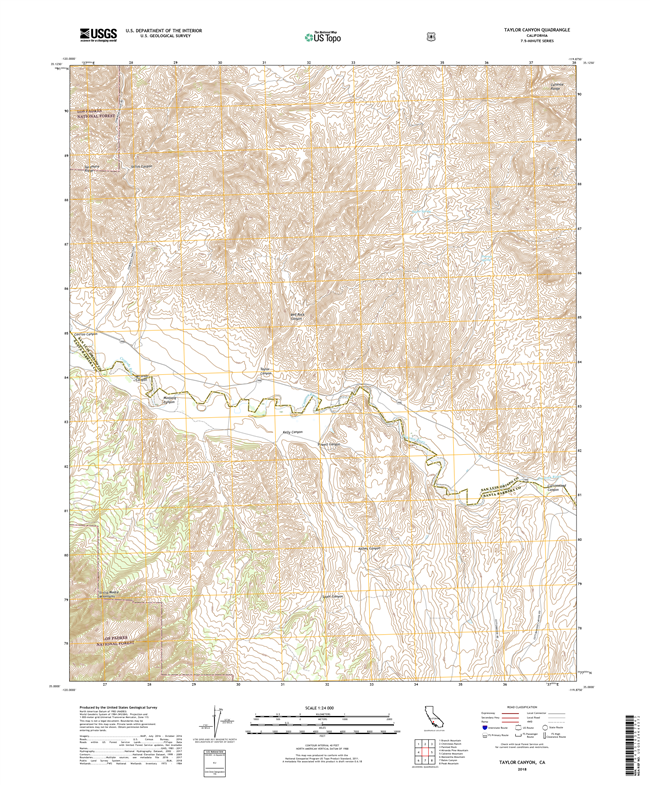 Taylor Canyon California - 24k Topo Map
