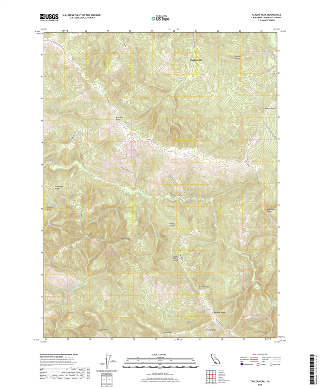 Taylor Peak California - 24k Topo Map
