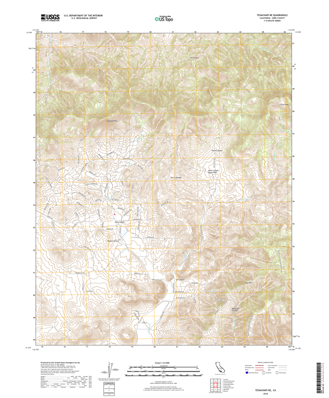 Tehachapi NE California - 24k Topo Map