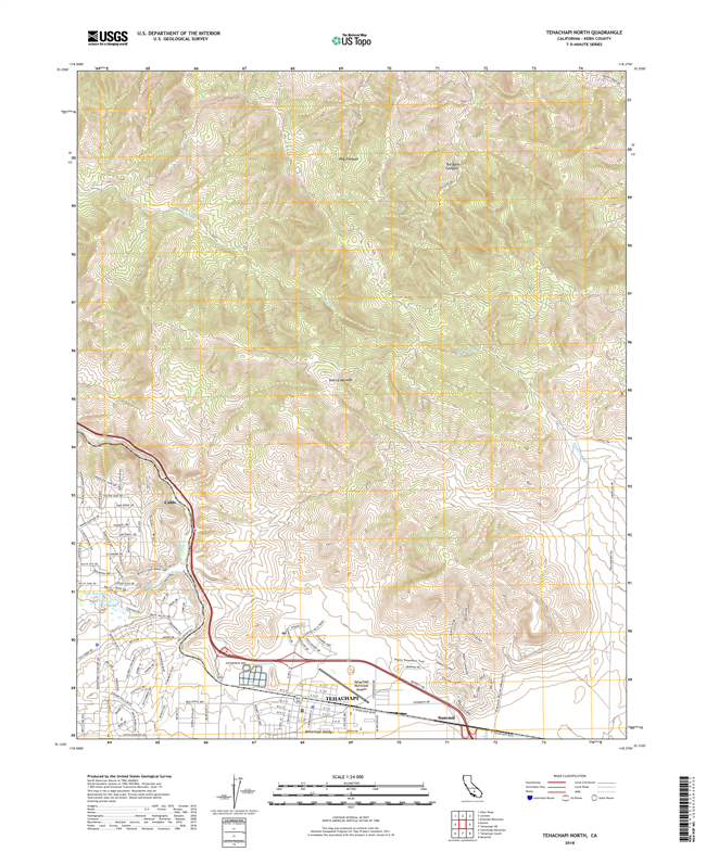 Tehachapi North California - 24k Topo Map