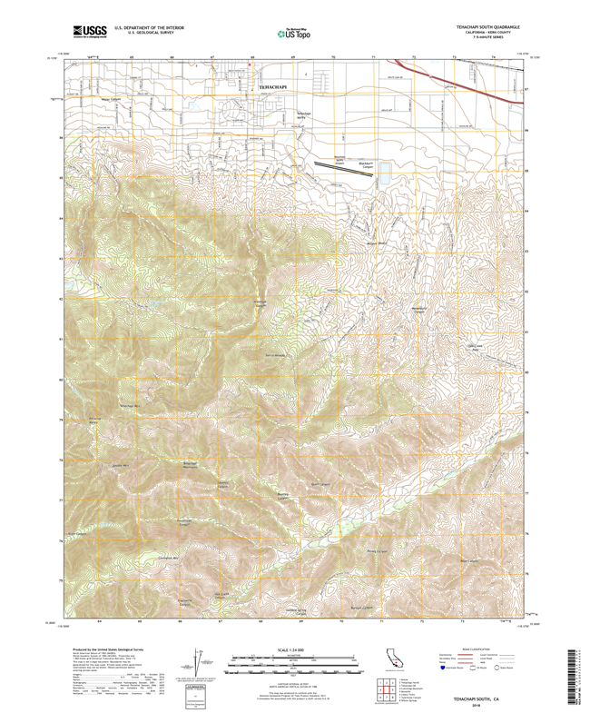 Tehachapi South California - 24k Topo Map