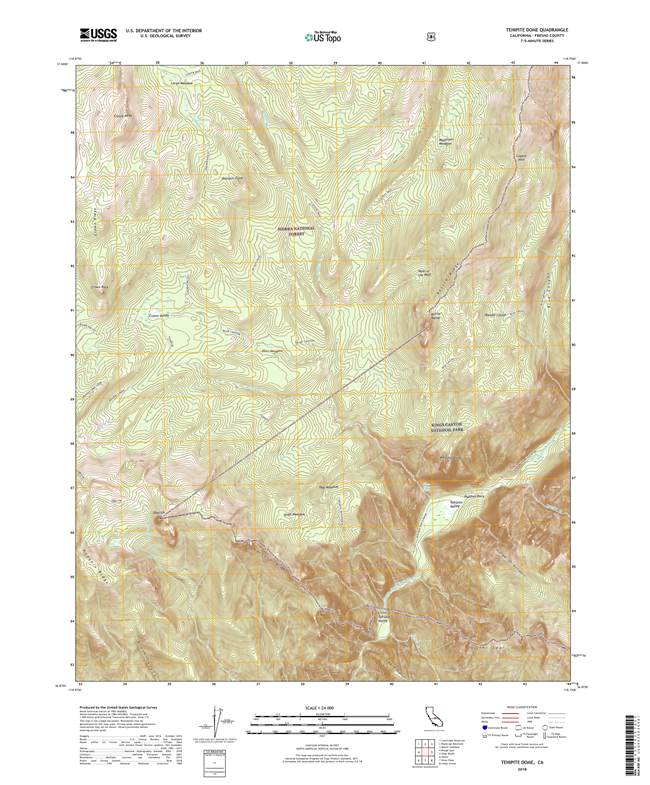 Tehipite Dome California - 24k Topo Map