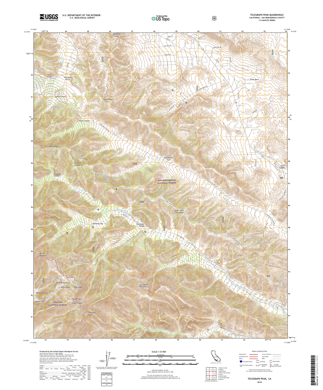 Telegraph Peak California - 24k Topo Map