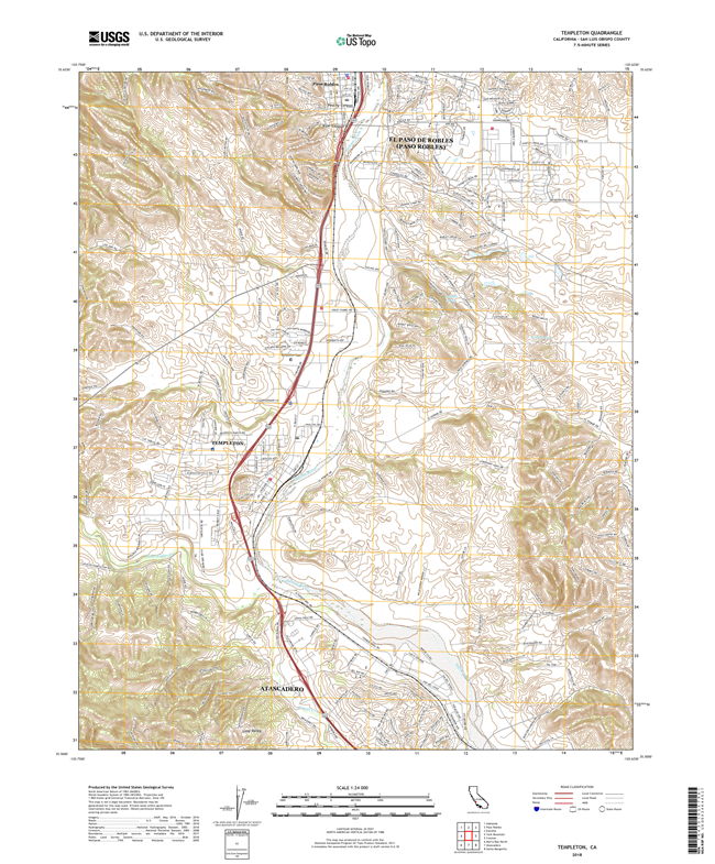 Templeton California - 24k Topo Map