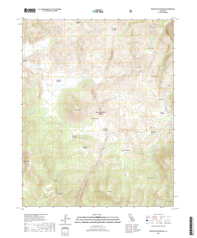Templeton Mountain California - 24k Topo Map