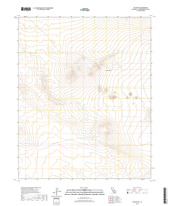 The Buttes California - 24k Topo Map