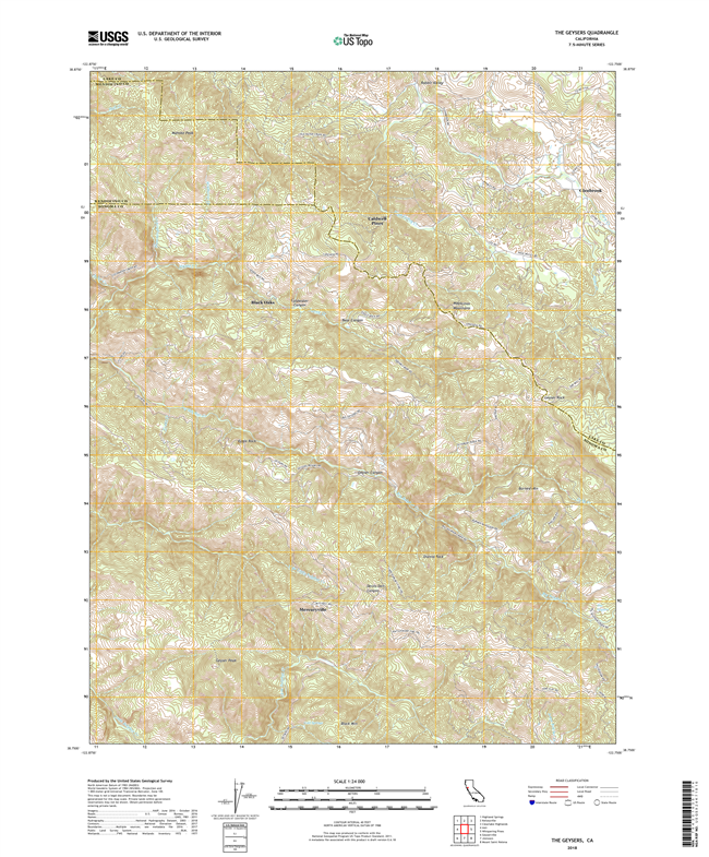 The Geysers California - 24k Topo Map