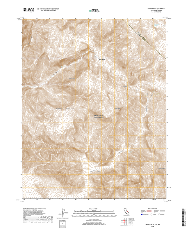 Thimble Peak California - Nevada - 24k Topo Map