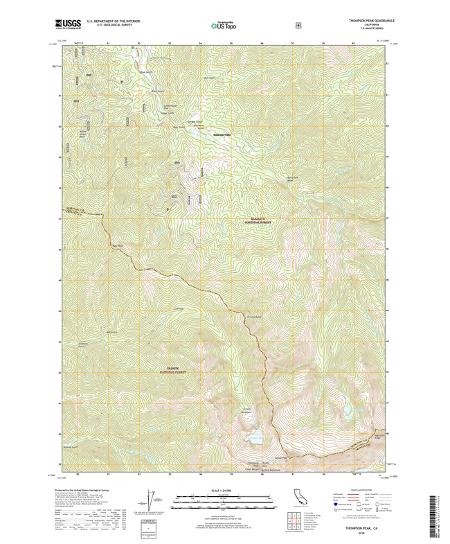 Thompson Peak California - 24k Topo Map
