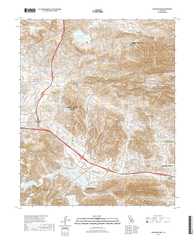 Thousand Oaks California - 24k Topo Map