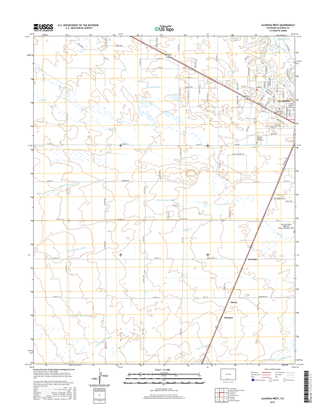 Alamosa West Colorado - 24k Topo Map