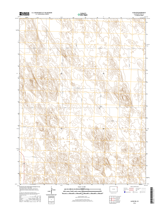 Alvin SW Colorado - 24k Topo Map