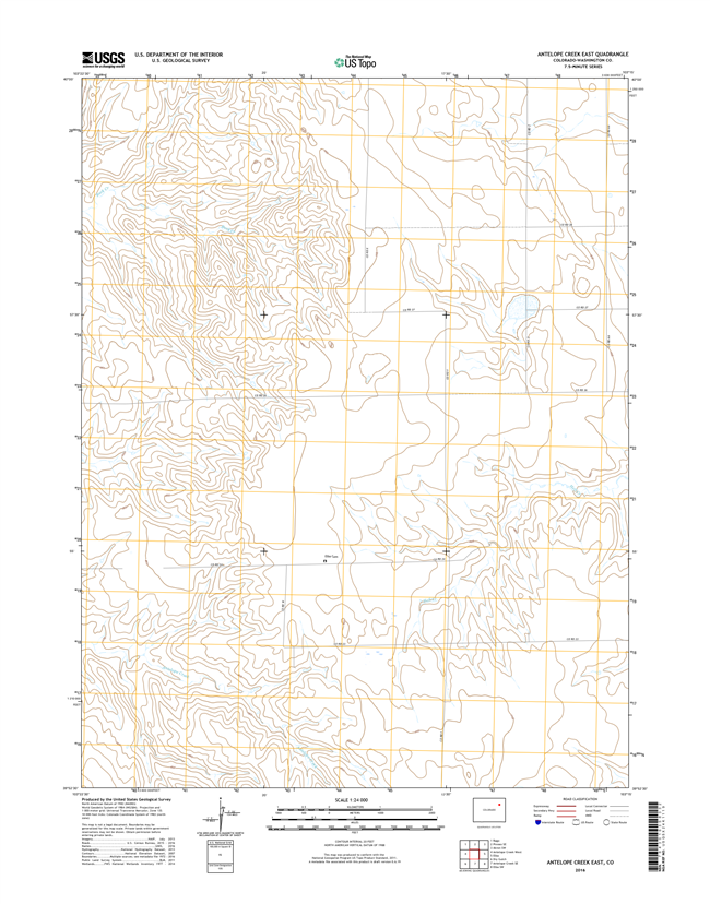 Antelope Creek East Colorado - 24k Topo Map