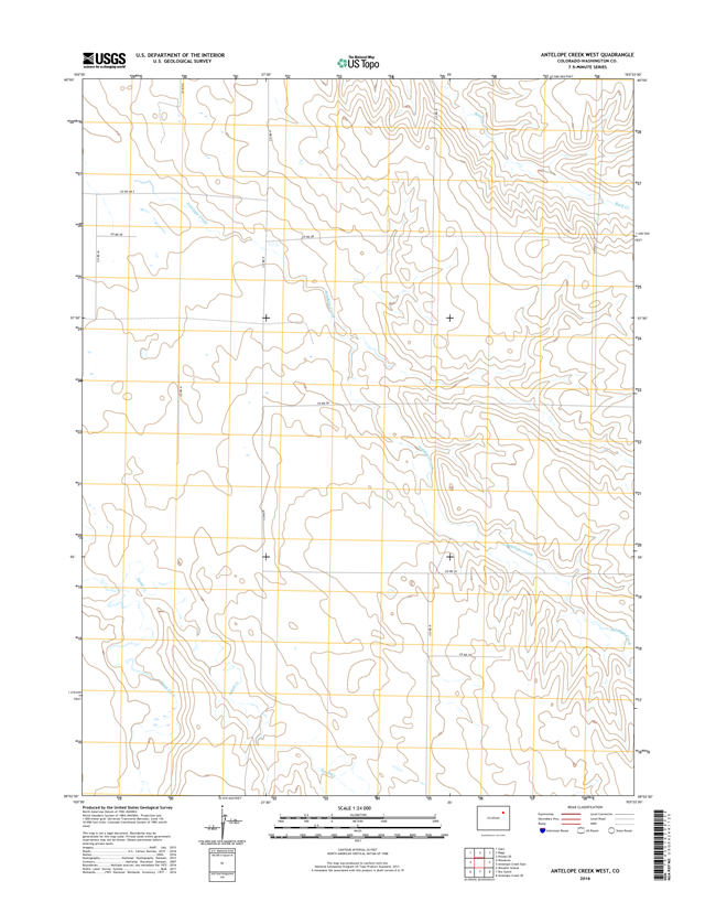 Antelope Creek West Colorado - 24k Topo Map