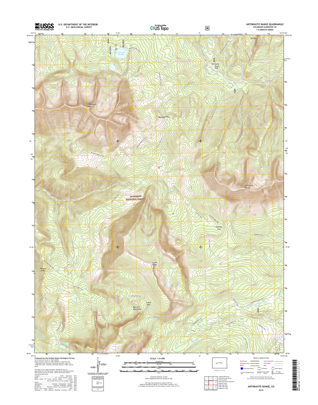 Anthracite Range Colorado - 24k Topo Map