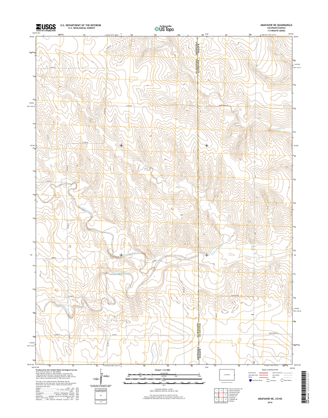 Arapahoe NE Colorado - Kansas - 24k Topo Map