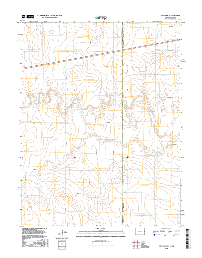 Arapahoe SE Colorado - Kansas - 24k Topo Map