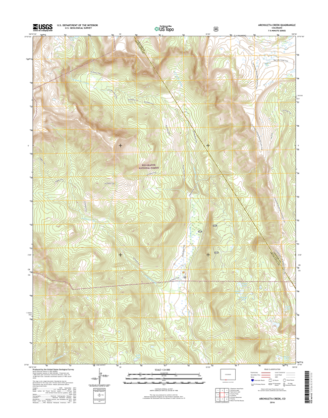Archuleta Creek Colorado - 24k Topo Map