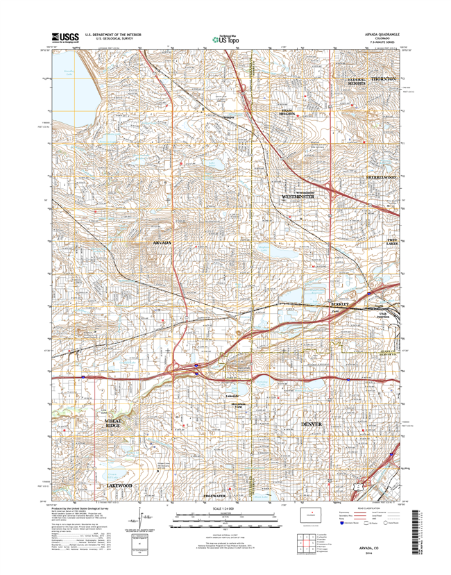 Arvada Colorado - 24k Topo Map