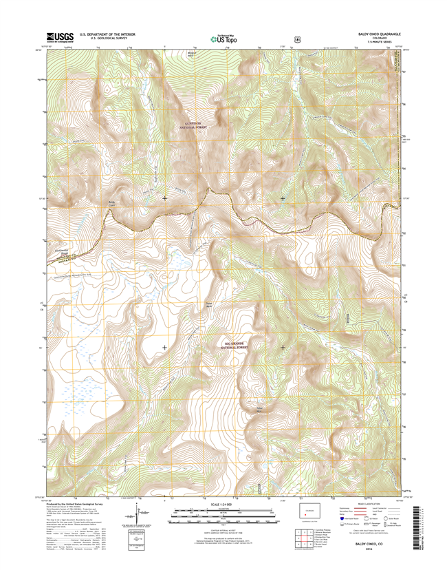 Baldy Cinco Colorado - 24k Topo Map