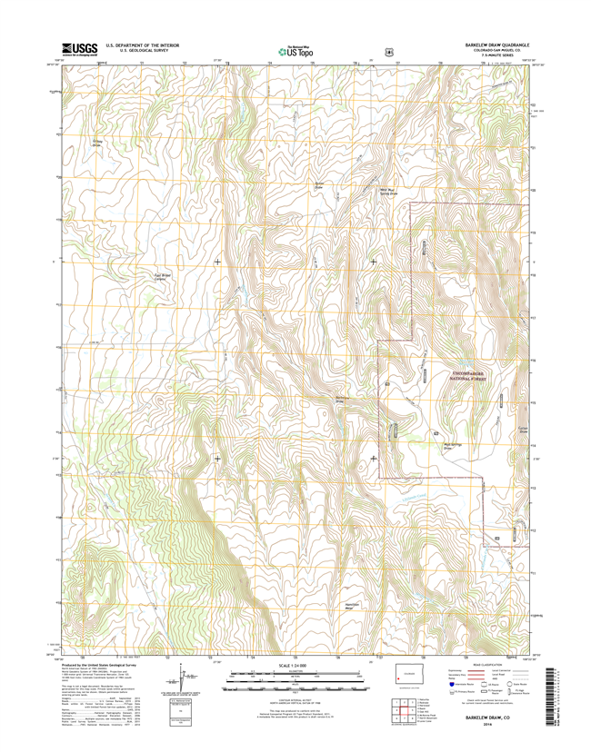 Barkelew Draw Colorado - 24k Topo Map