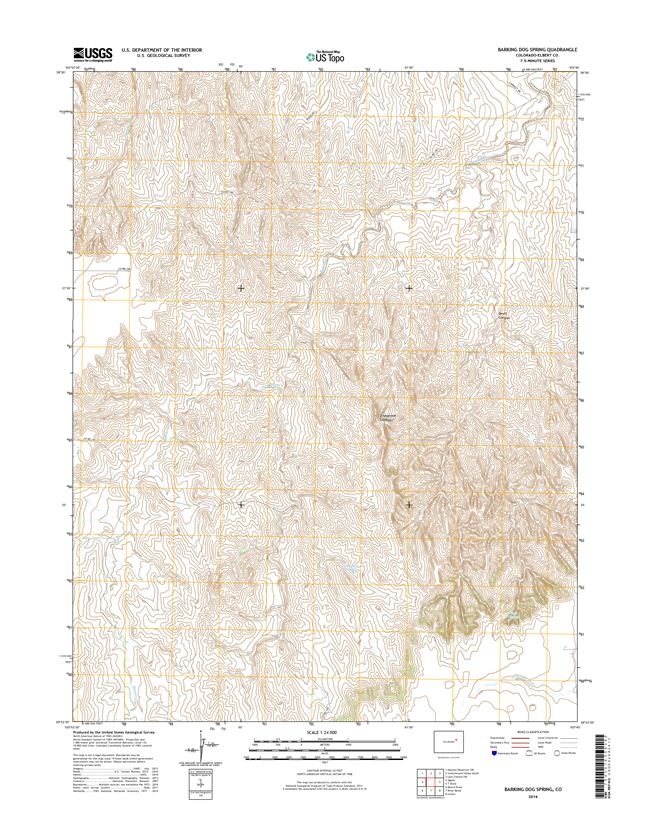 Barking Dog Spring Colorado - 24k Topo Map