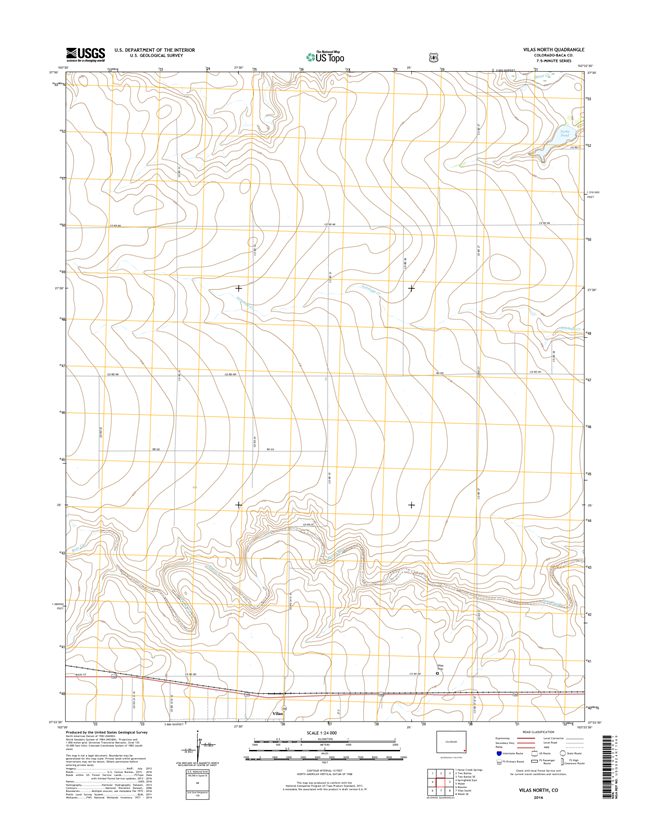 Vilas North Colorado - 24k Topo Map