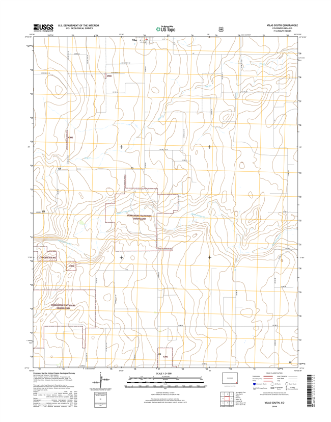 Vilas South Colorado - 24k Topo Map