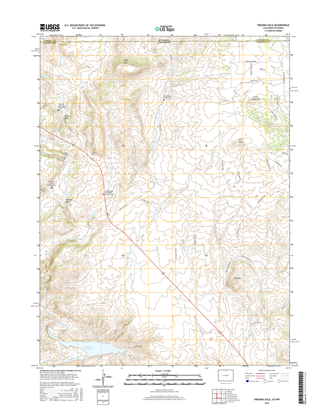 Virginia Dale Colorado - Wyoming - 24k Topo Map