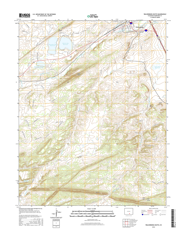 Walsenburg South Colorado - 24k Topo Map