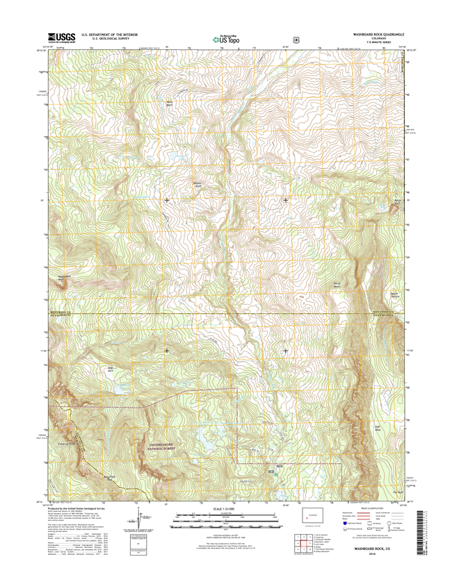 Washboard Rock Colorado - 24k Topo Map