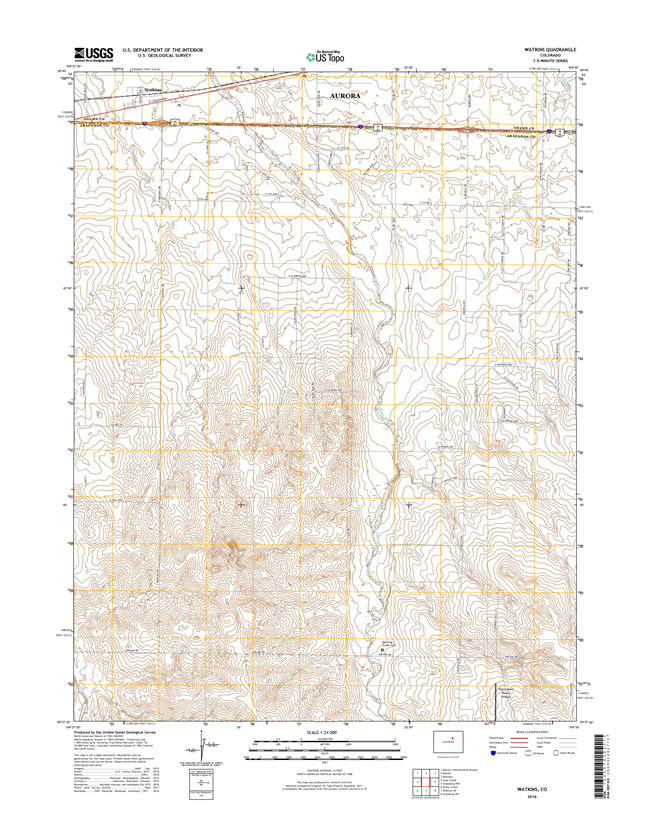 Watkins Colorado - 24k Topo Map