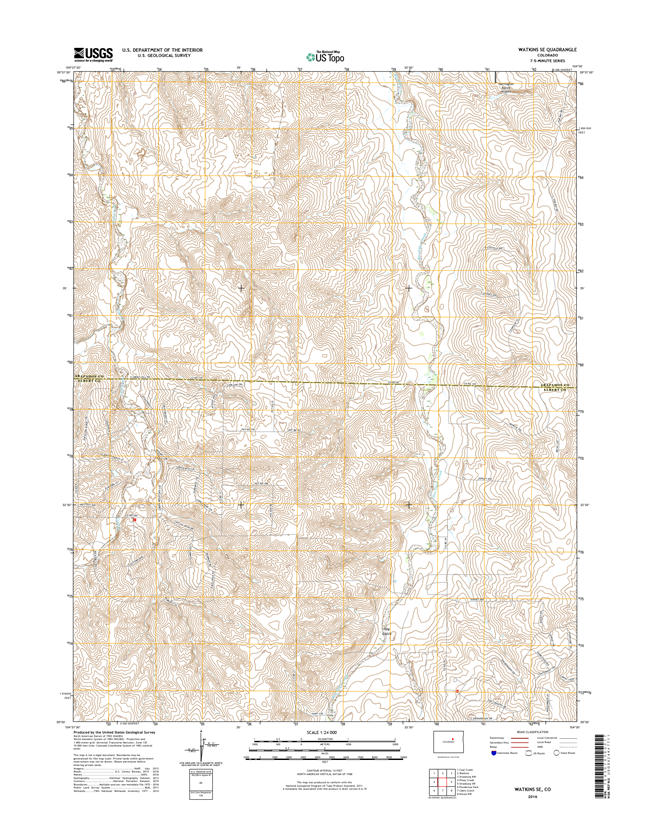 Watkins SE Colorado - 24k Topo Map