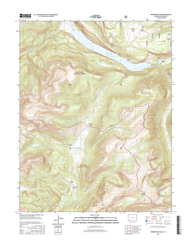 Weminuche Pass Colorado - 24k Topo Map