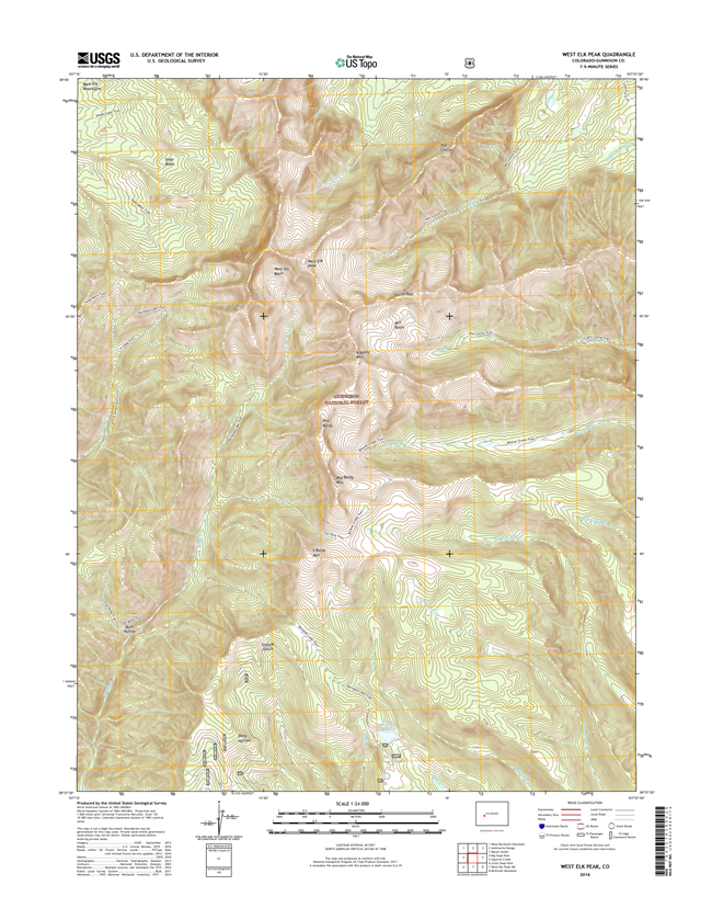 West Elk Peak Colorado - 24k Topo Map